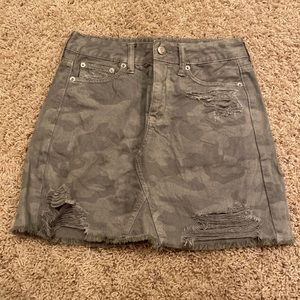 American Eagle Camo Denim Skirt